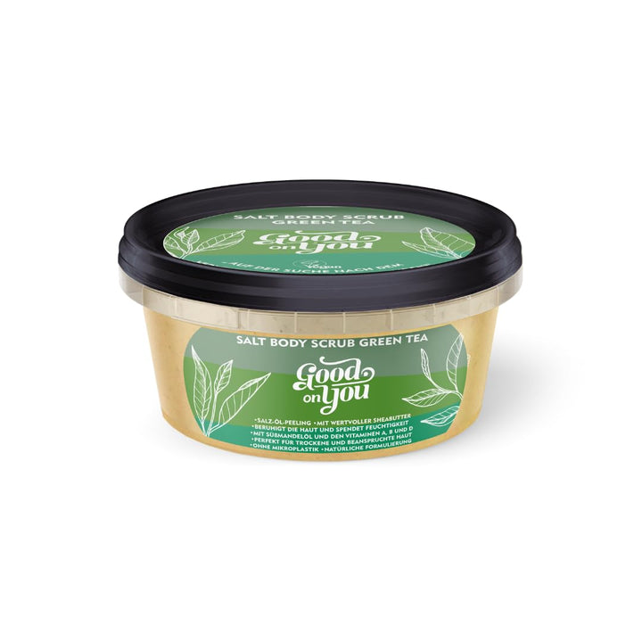 Green Tea Body Scrub - Salz Öl Peeling für trockene und beanspruchte Haut - Körper Peeling - Sauna -