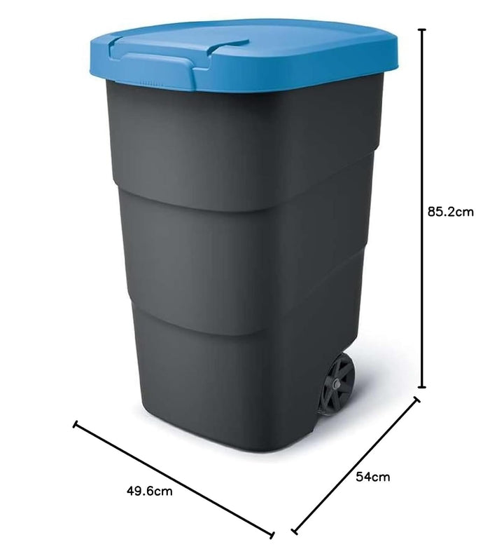 Prosperplast Wheeler 110L Müllbehälter mit Rädern und Deckel Mülltonne Müllgrossbehälter Grossmüllto