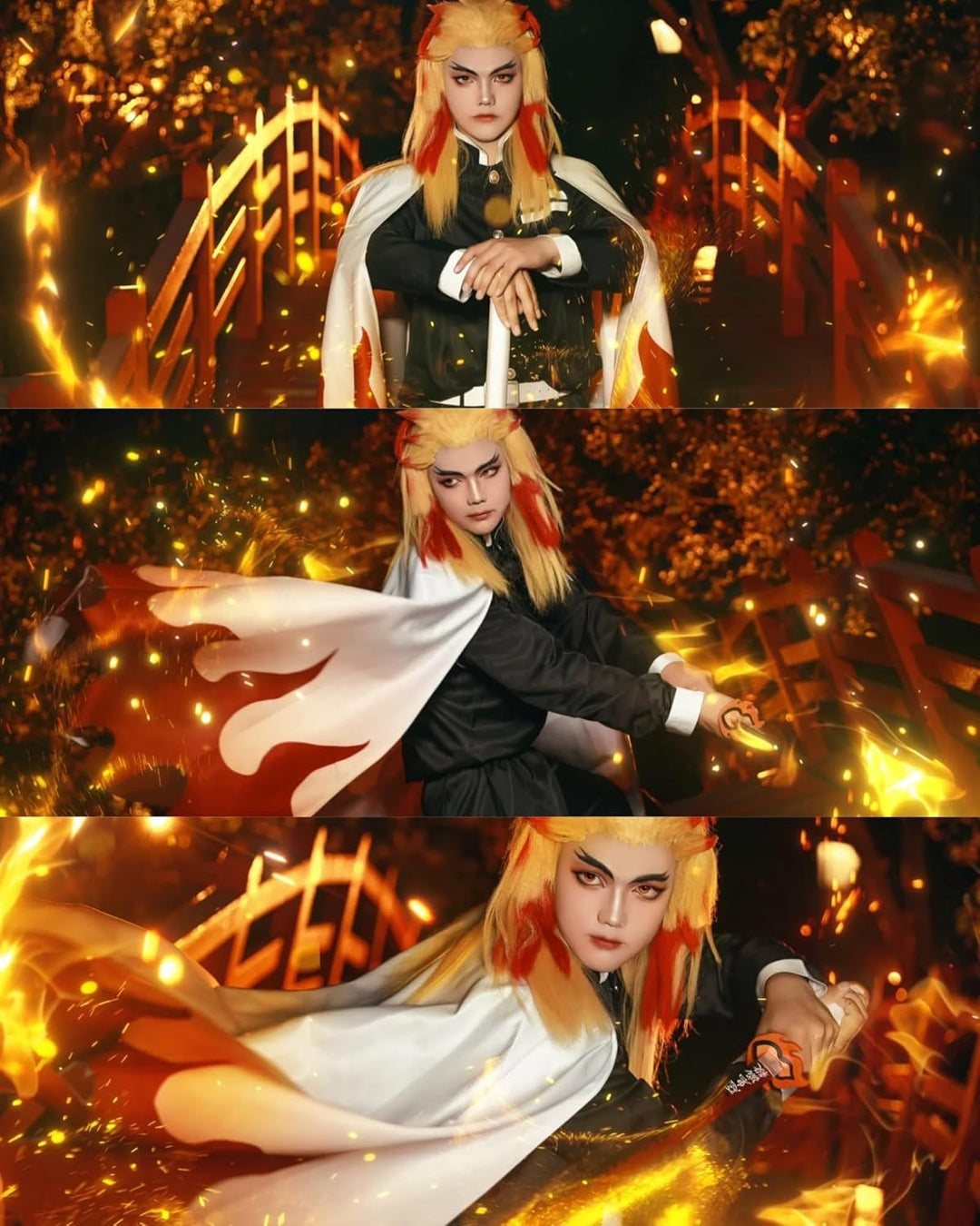 FCCAM Agatsuma Zenitsu Cosplay Kimono Vollständiger Satz Anime Zenitsu Cosplay Kostüm Erwachsene Ren