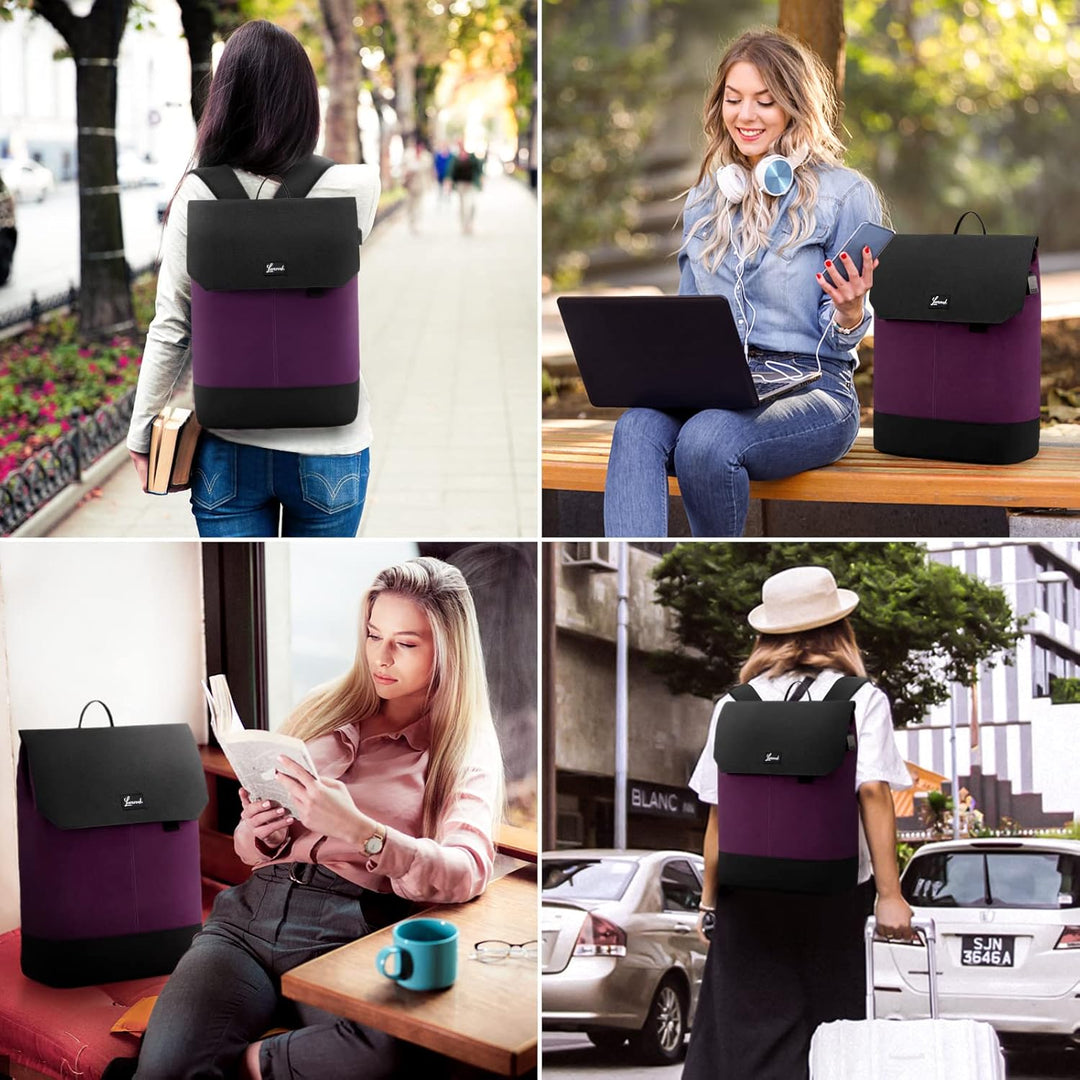 LOVEVOOK Rucksack Damen, 15,6 Zoll Laptop Schulrucksack Mädchen Teenager mit USB Ladeanschluss & Lap