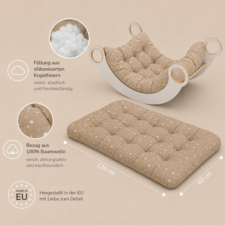 Krabbeldecke für Baby Kissen für Kletterbogen 60x120 cm - Bodenkissen Kinder Matte für Montessori Sp