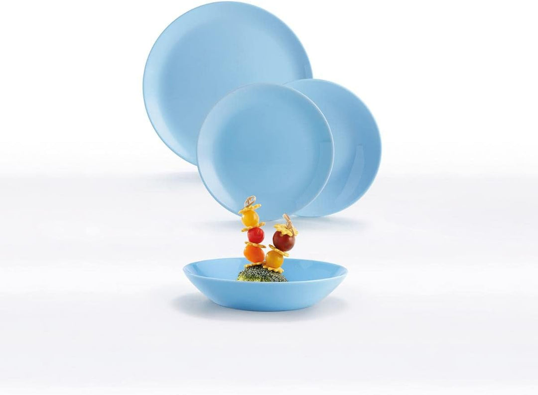 Dajar 00443 Tafelservice Hartglasgeschirr Geschirrset Tafelset Essservice Geschirr Diwali Light Blue