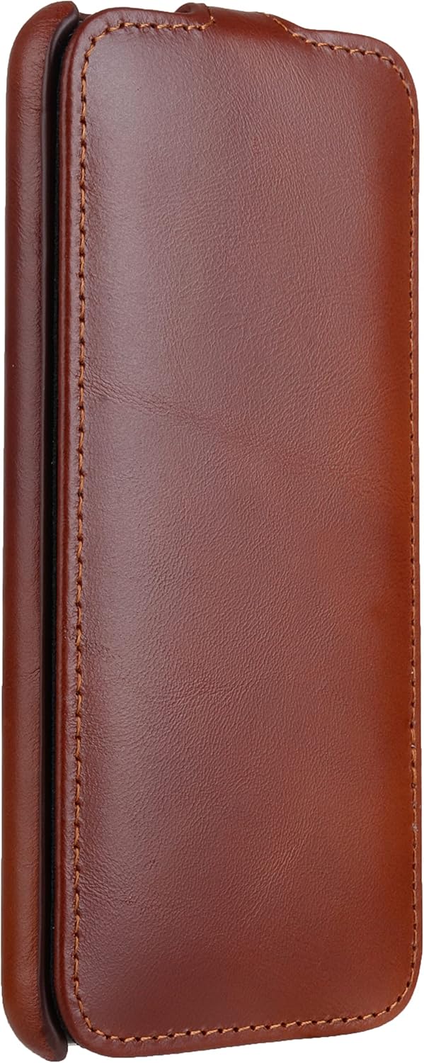 STILGUT UltraSlim kompatibel mit Google Pixel 4a 4G Hülle - Pixel 4a Flip Case aus Leder, Klapphülle