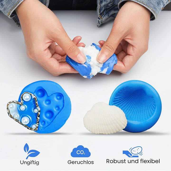 LET'S RESIN Silikonknete, 0,5 kg/40 A Silikonformen-Set, ungiftig, stark und flexibel, einfaches 1:1