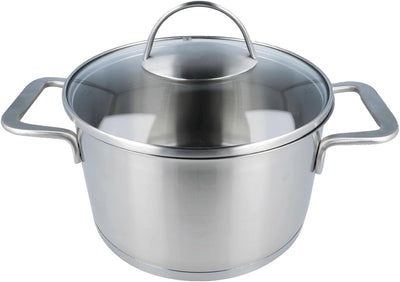 EUROHOME Fleischtopf 3L - Kasserolle mit handlichem Griff - Edelstahltopf induktionsgeeignet - Kocht