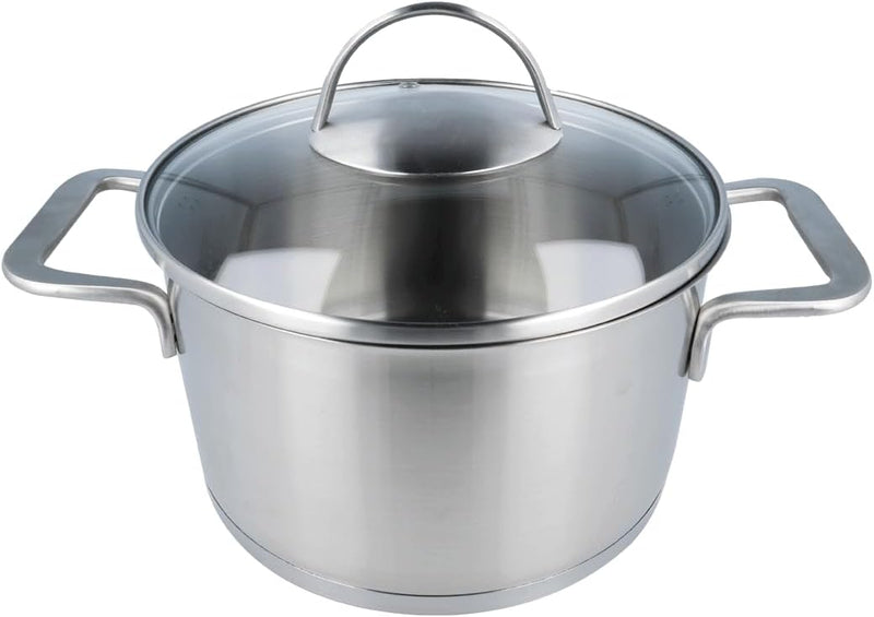 EUROHOME Fleischtopf 3L - Kasserolle mit handlichem Griff - Edelstahltopf induktionsgeeignet - Kocht