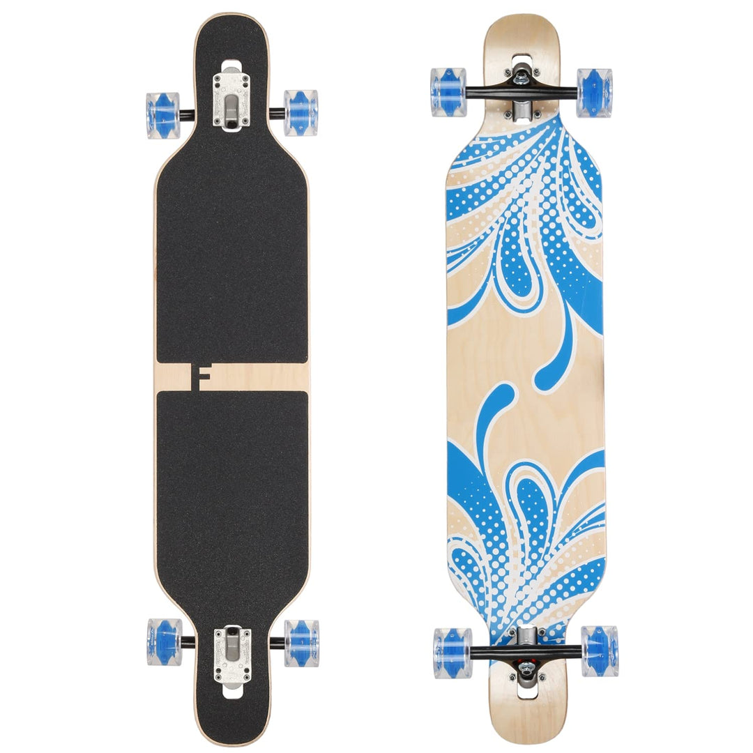 FunTomia Longboard mit 3 Flex Stufen Drop Through Cruiser Komplettboard Mach1 Speed Kugellager T-Too