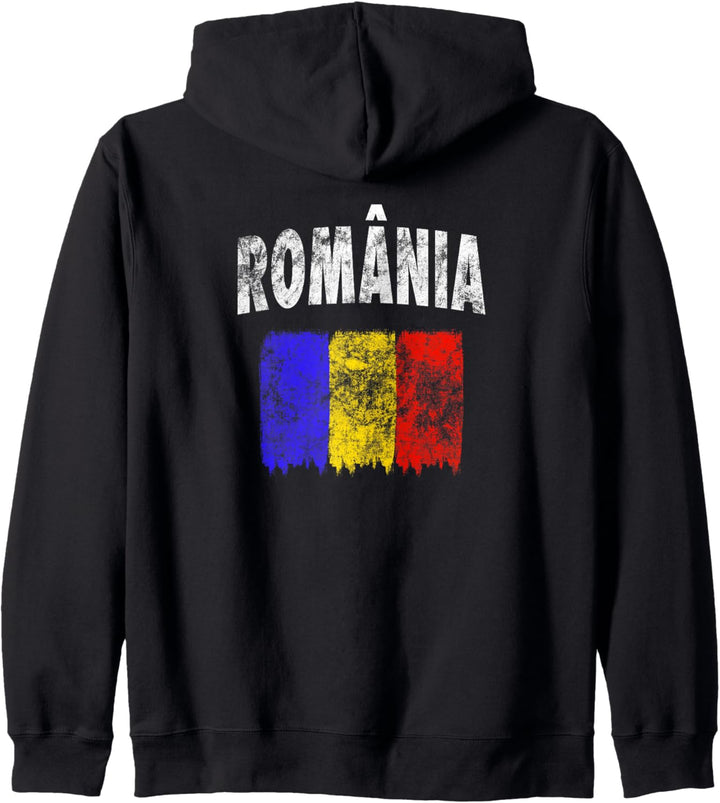 Rumänische Flagge (Vintage) – Rumänien Kapuzenjacke