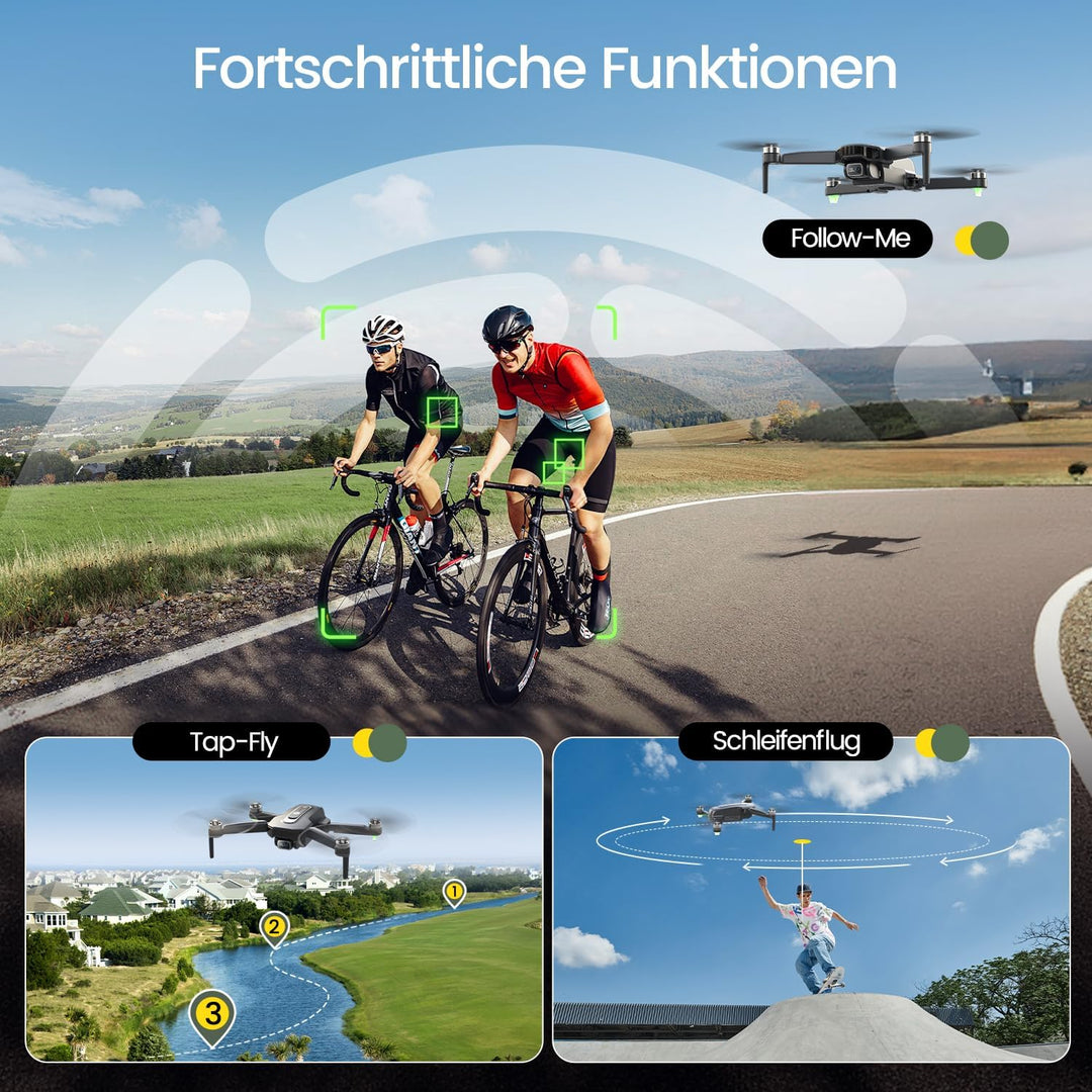 Holy Stone GPS Drohne mit Kamera 4K für Anfänger, HS460 Drohnen mit 26 Min. Lange Flugzeit, Bürstenl