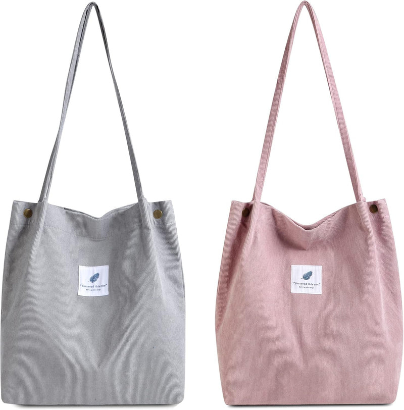 Makukke Umhängetasche Damen - 2pcs Cord Tasche Damen Schultertasche Shopper Damen Henkeltasche für A