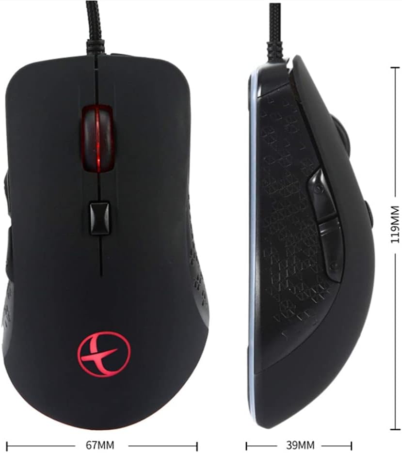 Mit beheizter Maus, kabelgebundene Gaming-Maus, ergonomisches Design, 6 programmierbare Tasten, 2400