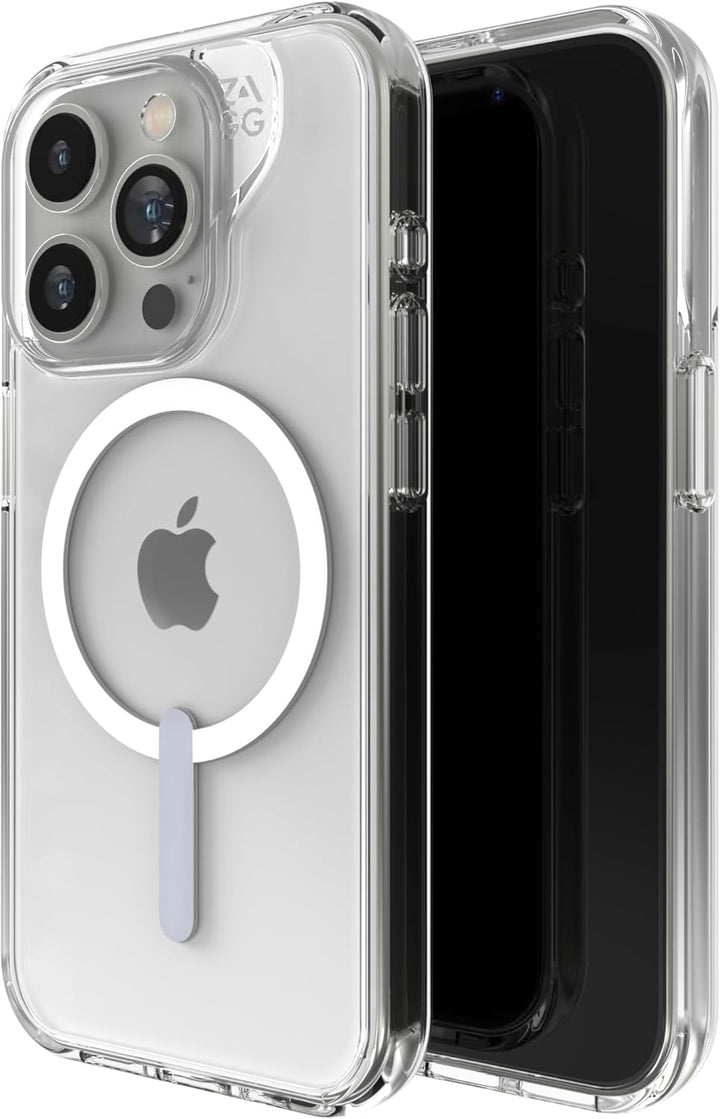 ZAGG Crystal Palace Schutzhülle für Apple iPhone 15 Pro, MagSafe,4 m Fallen, kabelloses Laden, Graph
