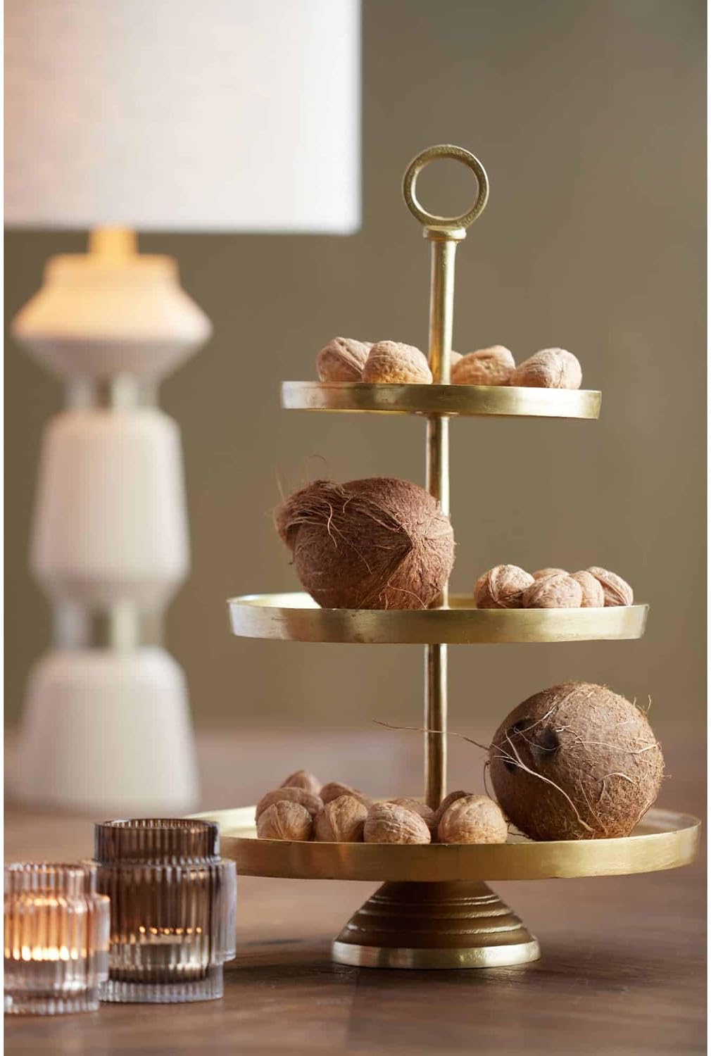 Light &amp; Living Etagere Marozu - Gold - 3 Schichten - Rund - Metall - Servierständer - Servierplatte