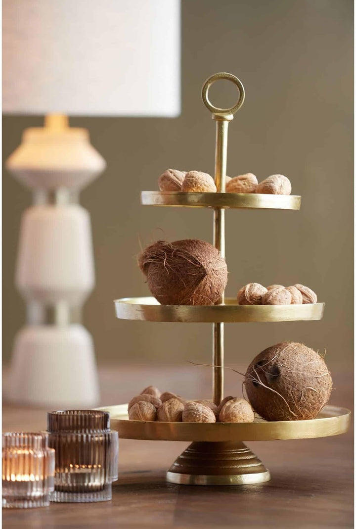 Light &amp; Living Etagere Marozu - Gold - 3 Schichten - Rund - Metall - Servierständer - Servierplatte