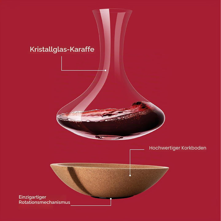 Vacu Vin Swirling Carafe | Crystal Glass Wine Decanter