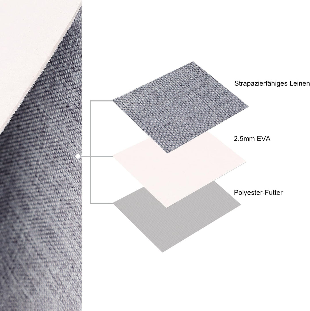 Mangata Aufbewahrungsboxen Stoff, Faltbare Aufbewahrungskorb grau mit Griffen, 3er-Pack (grau, Gross