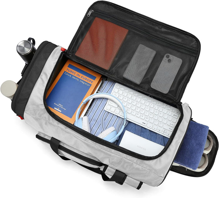 70L Sporttasche Gross Sportrucksack Herren mit Schuhfach Wochenend Sport Reisetasche mit Rucksackfun