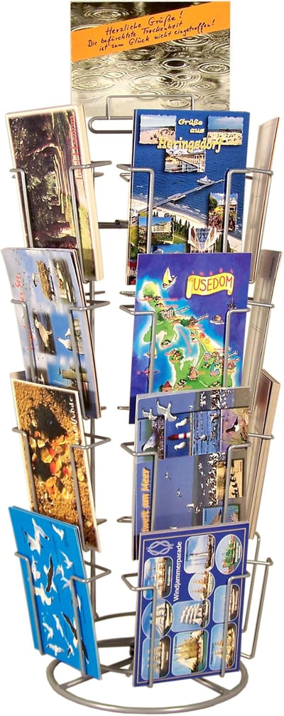 Theken-Kartenständer Postkartenständer für Postkarten 20 Motive drehbar 20 Fächer