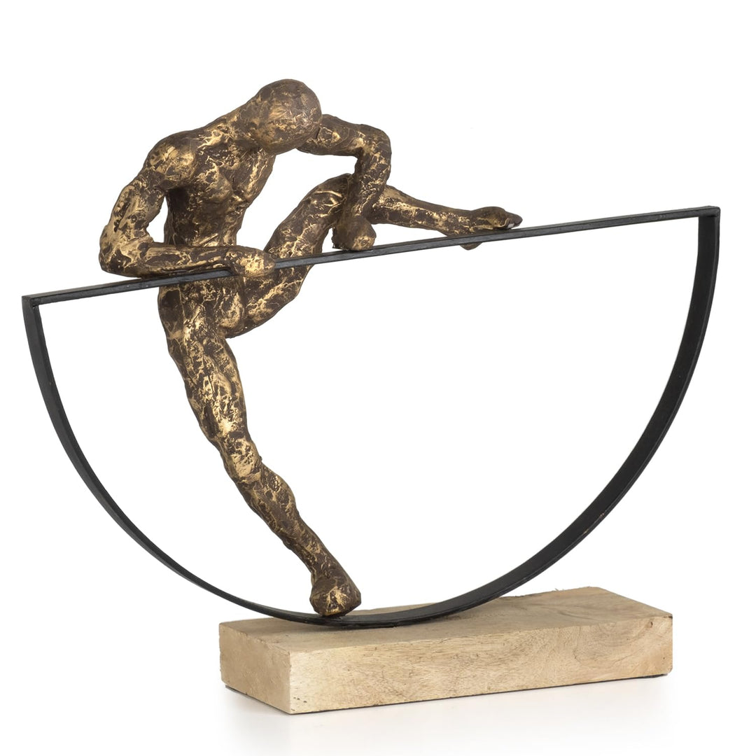 Moritz Skulptur I Aufsteiger I 41 x 11 x 33 cm I Holzdeko I Skulpturen Deko I Modern I Wohnzimmer I