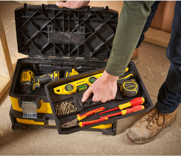 Stanley 20" Werkzeugbox Metall-Kunststoff mit integrierter Schublade - 1-95-829 - ohne Werkzeug
