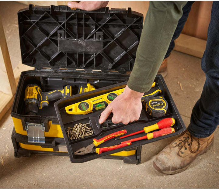 Stanley 20" Werkzeugbox Metall-Kunststoff mit integrierter Schublade - 1-95-829 - ohne Werkzeug
