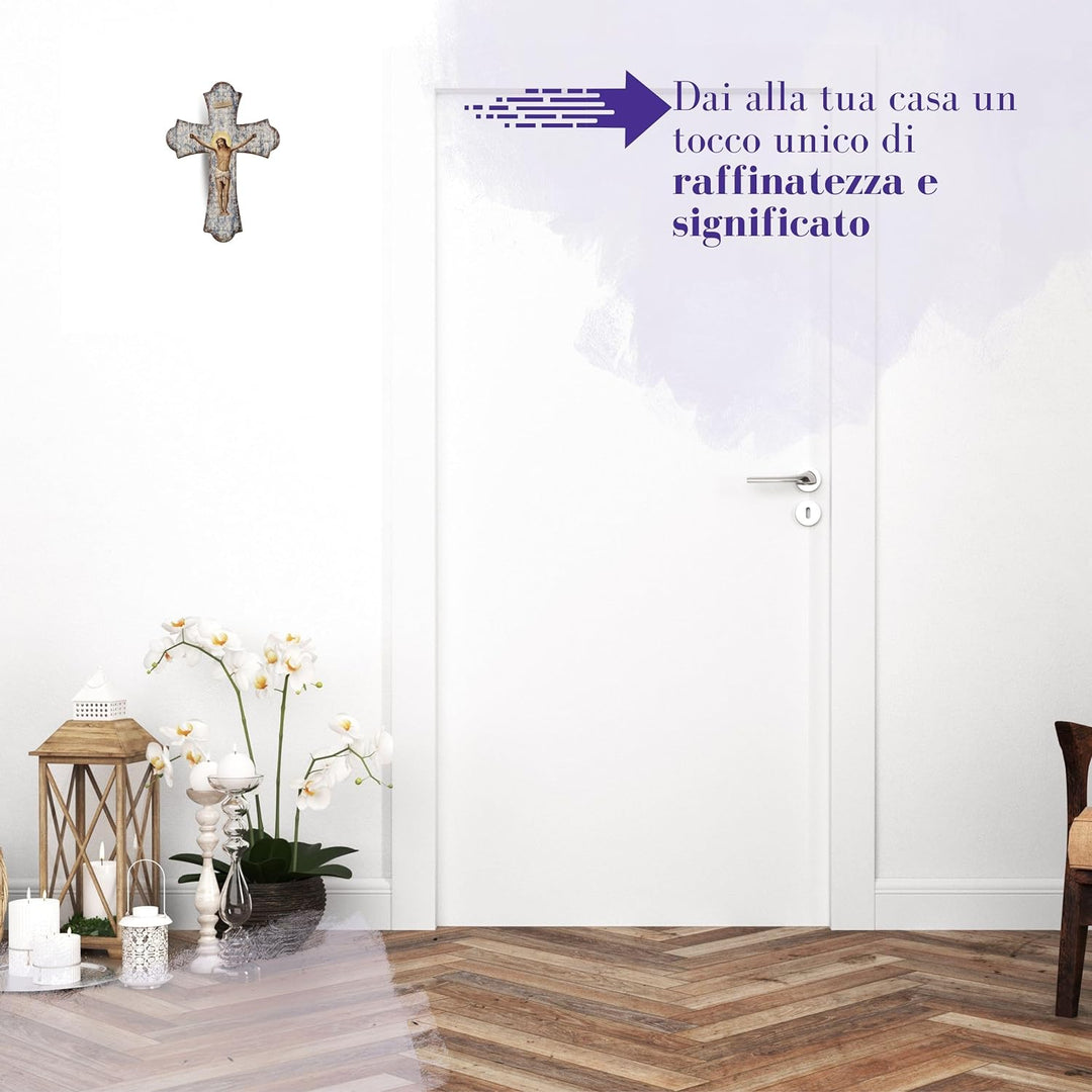 Fratelli Bonella | Vintage-Kreuz aus Religiösen Holz der Kreuz 28 x 40 cm | Made in Italy 28x40cm, 2