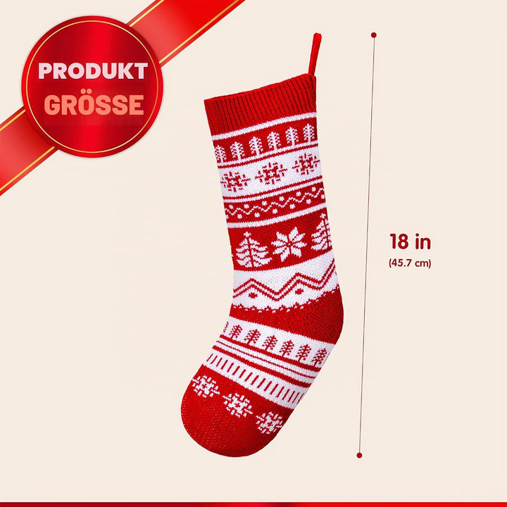 JOYIN 6er-Pack 45 cm gestrickte Weihnachtsstrümpfe, grosse rustikale Weihnachtsstrümpfe aus Garn für