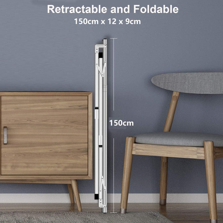 Klappbar Kleiderständer Garderobenständer Edelstahl Wäscheständer Kleiderstangen Ausziehbar 110-150c