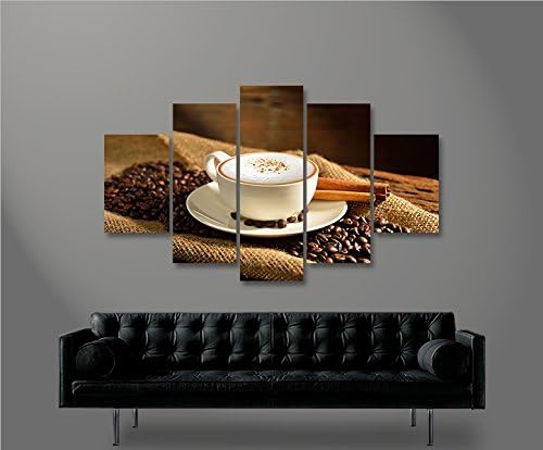 islandburner Bild Bilder auf Leinwand Cappuccino Kaffee Kaffebohnen Gemütlich MF XXL Poster Leinwand