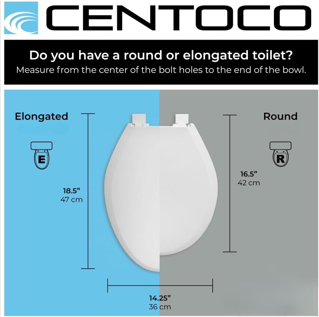 Centoco 700-001 WC-Sitz, rund, aus Holz, strapazierfähig, Formholz mit Centocore-Technologie, weiss