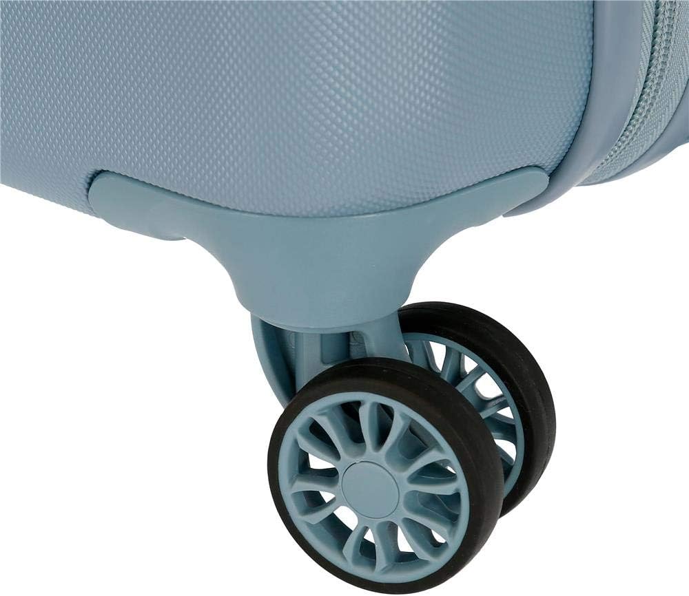 Movom Riga Kofferset Blau 55/70/80 cms Hartschalen ABS Kombinationsschloss 217L 4 Doppelräder Handge