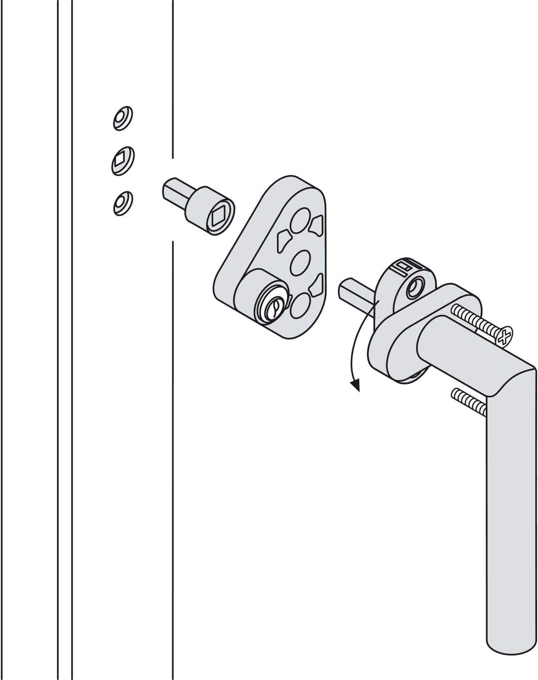 FSB 0 34 3407 02185 6204 Fenstergriffsicherung 3407-gleichsperrend,Edelstahl feinmatt, matt