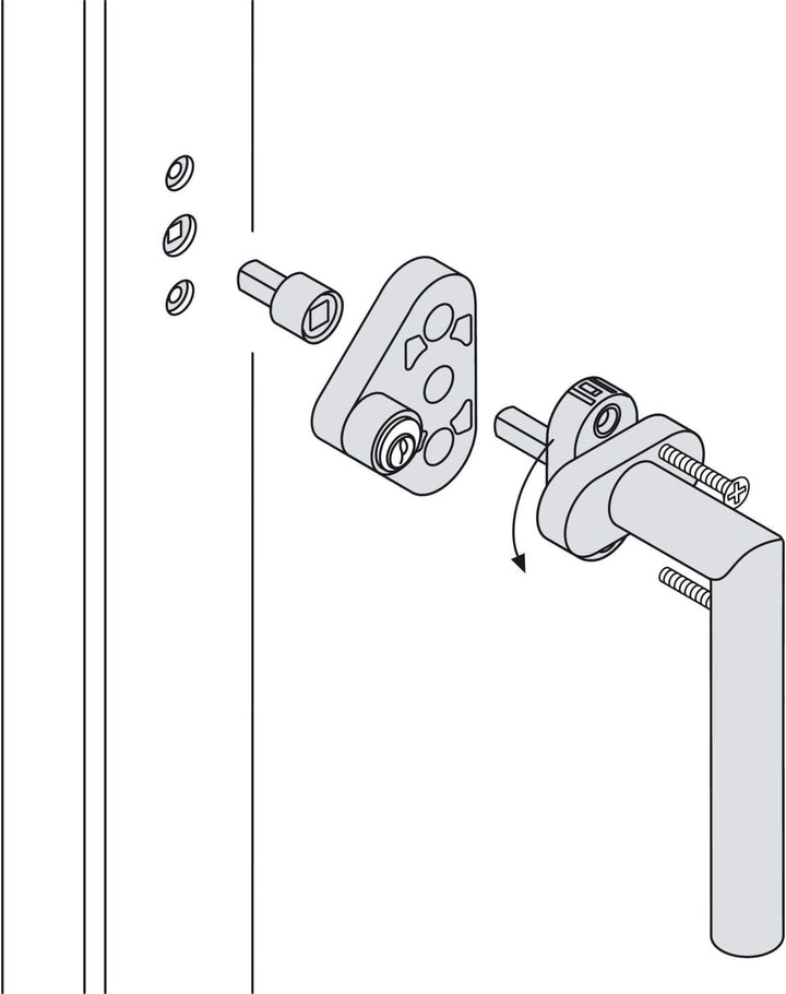FSB 0 34 3407 02185 6204 Fenstergriffsicherung 3407-gleichsperrend,Edelstahl feinmatt, matt