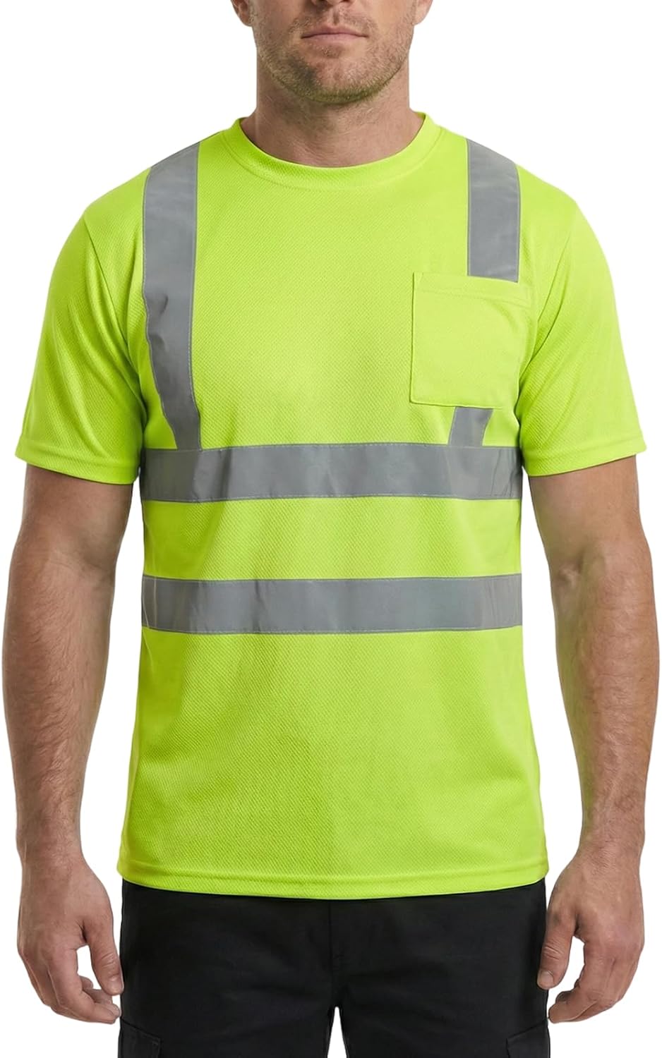 HYCOPROT Warnschutz T-Shirt Warnweste Reflektierend Warnweste Atmungsaktiv Leicht Kurzarmshirt Kurza