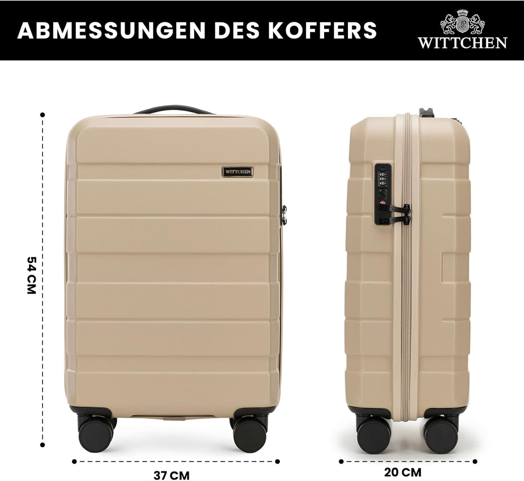 WITTCHEN COMODO Line Koffer Handgepäck Gepäck-Set aus ABS Teleskopgriff TSA Schloss 4 Doppelräder Be