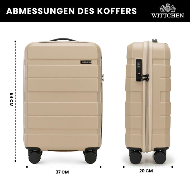 WITTCHEN COMODO Line Koffer Handgepäck Gepäck-Set aus ABS Teleskopgriff TSA Schloss 4 Doppelräder Be
