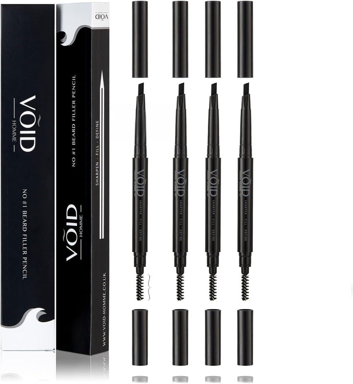 VOID Homme Bartstift (4er-Set, Hellbraun) Herren Bartfüller und Bartstift, Bart Farbe Schwarz und Ba
