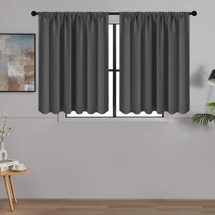 MRTREES Scheibengardinen Blickdicht Kurz Modern Fenster Küche Wohnmobil Bistrogardine 2er Set H 45 x