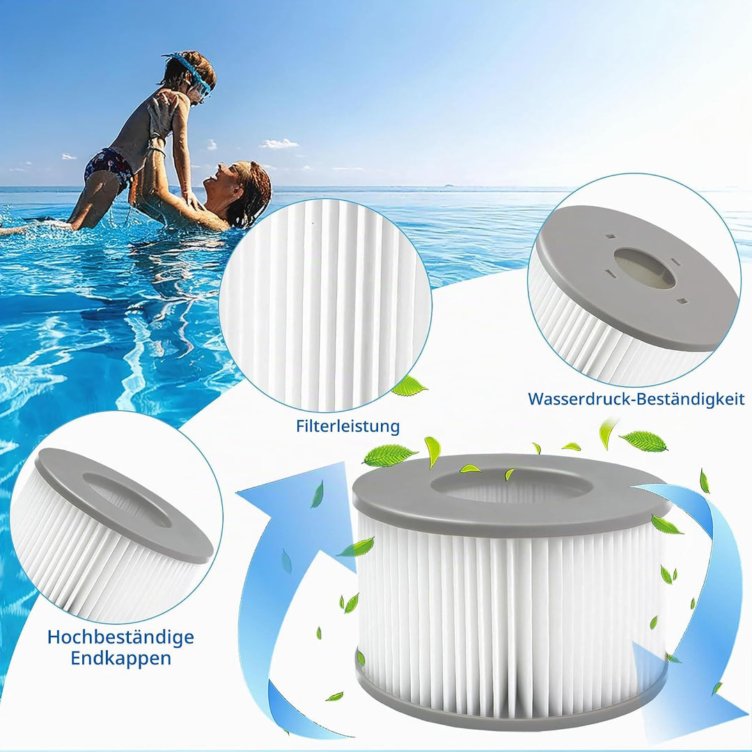 Ersatz Filterkartuschen für MSpa Filter,106mmx67mm Filter Filterkartusche, für Spa und aufblasbare e
