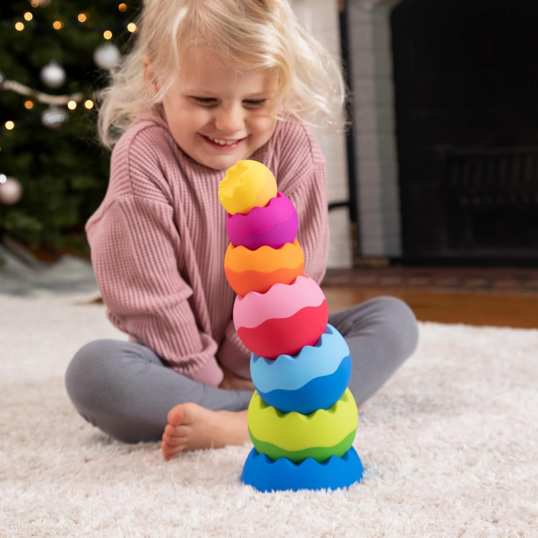 Fat Brain Tobbles Neo, Fat Brain Toys, Stacking Toys for Toddlers, Stacking Toy with Colours, Soft S