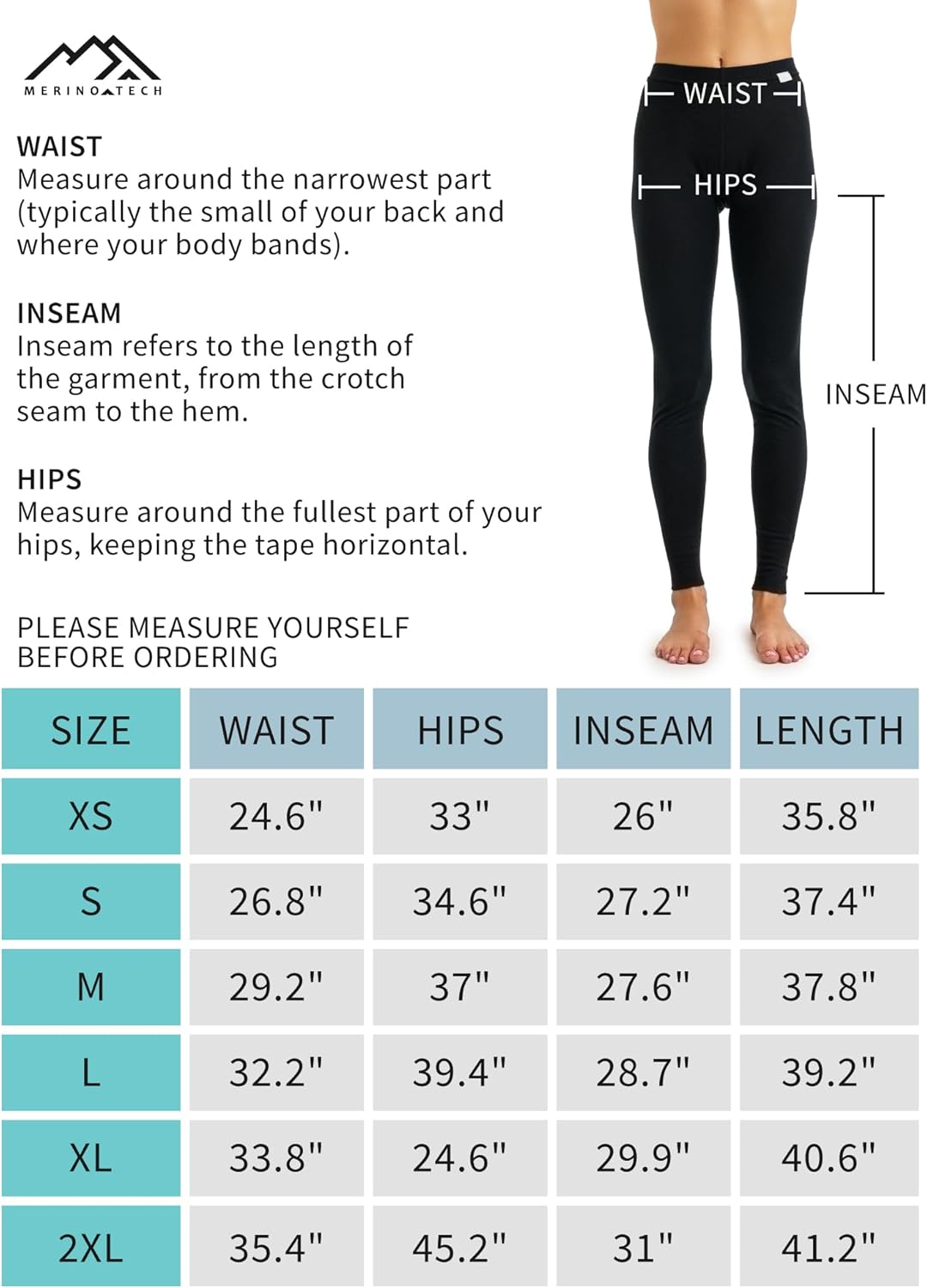 Merino Wolle Thermounterwäsche Damen - Merino Unterhose Damen Merino Leggings + Wollsocken XS 165 Bu