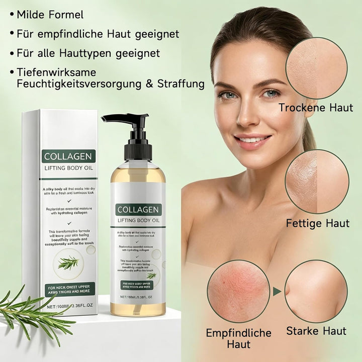 Collagen Lifting Body Oil, 2PC Collagen Lifting Körperöl, Körperöl Straffend, Feuchtigkeitsspendende
