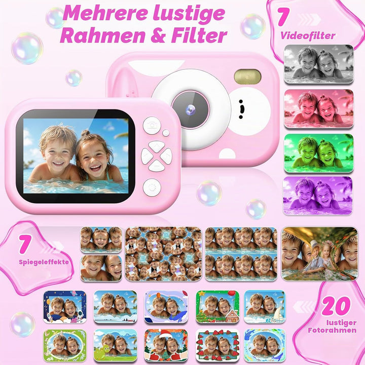 Kinderkamera, 48MP 1080P IP68 Unterwasser Digitalkamera wasserdichte Kamera Kinder mit 2,4 Zoll Bild
