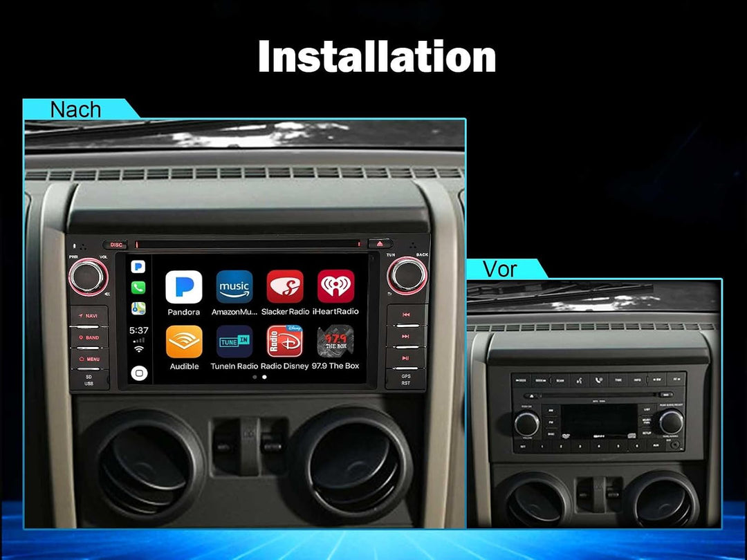 Android 16 Autoradio GPS Für Jeep Wrangler Chrysler 300C Dodge Challenger | Autoradio Bluetooth Dodg