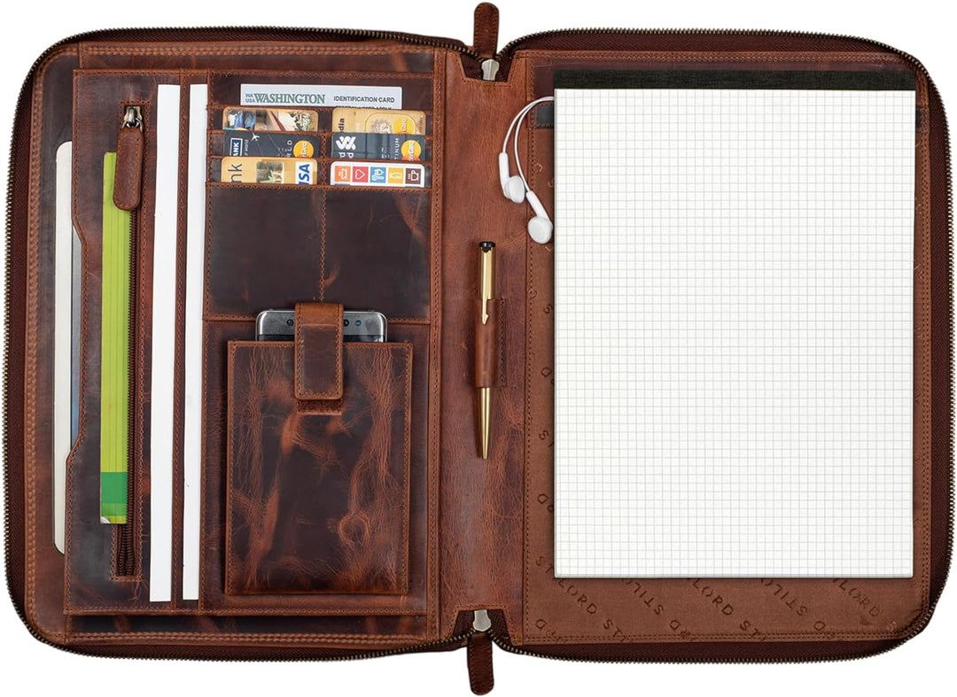 STILORD 'Ferris' Dokumentenmappe Echtleder Konferenzmappe XL für 13,3 Zoll MacBook Dokumententasche