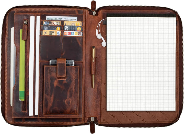 STILORD 'Ferris' Dokumentenmappe Echtleder Konferenzmappe XL für 13,3 Zoll MacBook Dokumententasche