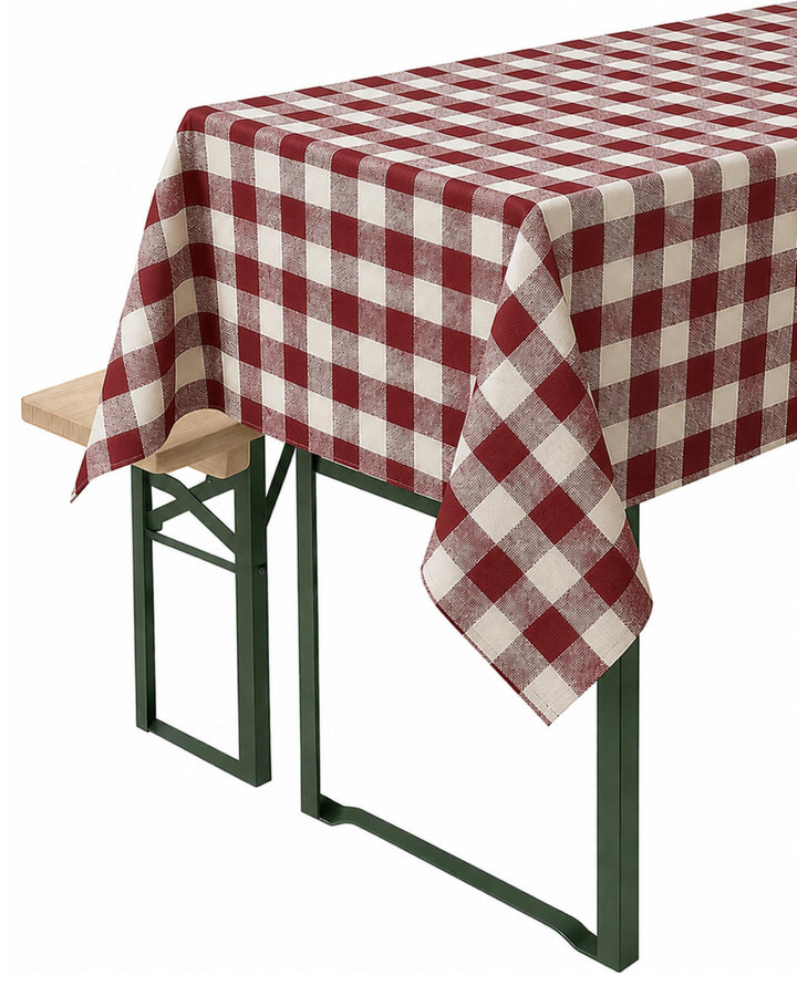 texpot Tischdecke 110 x 170 cm Rubin-weiss kariert aus Baumwolle 2 cm Karo, 110 x 170 cm