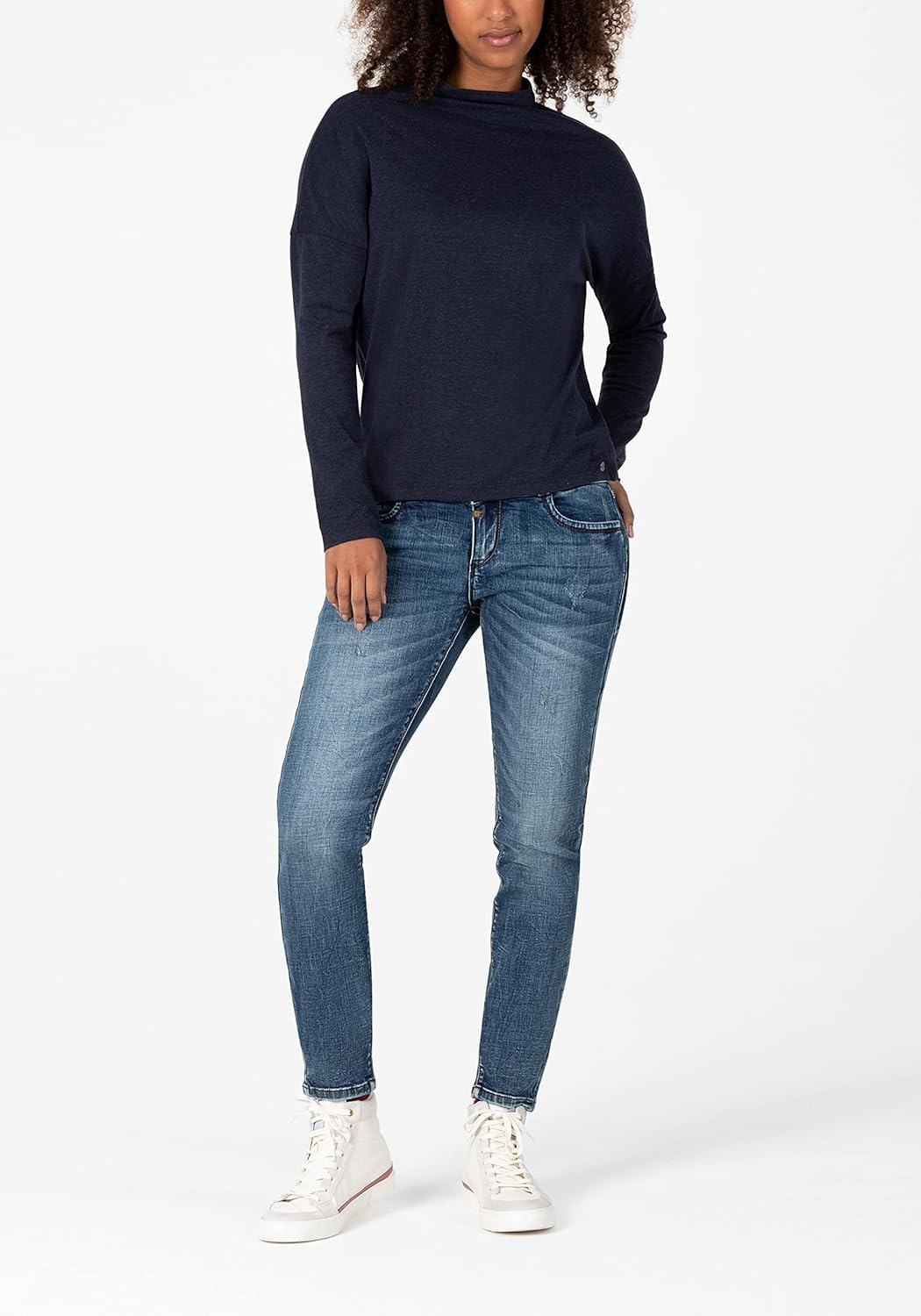 Timezone Damen Slim Enyatz Jeans 25W / 32L Blue Steel Wash, 25W / 32L Blue Steel Wash
