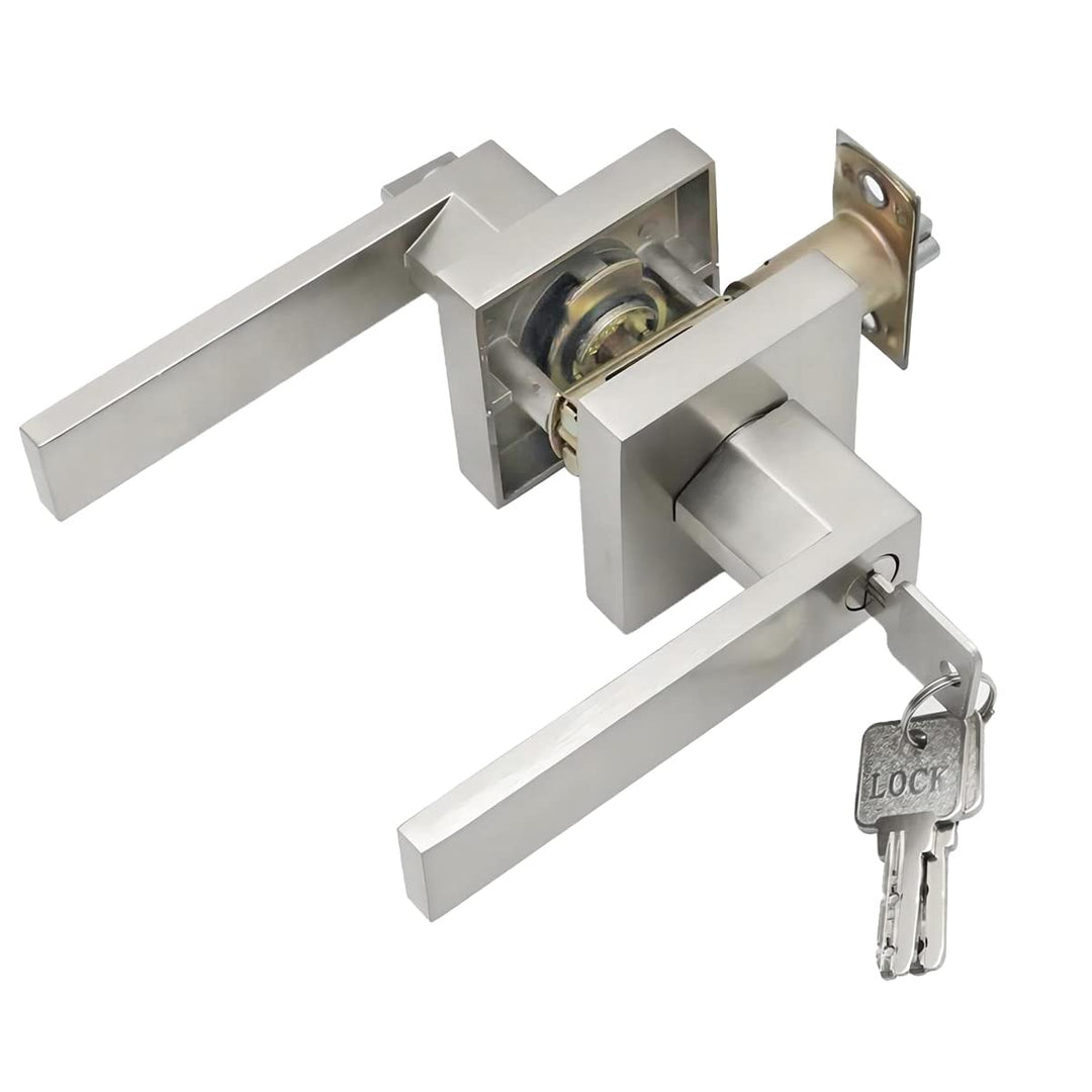 Qrity Türschloss Aluminiumlegierung Drückergarnitur Türdrückerfür für Schlafzimmer, Garderobe, Staur