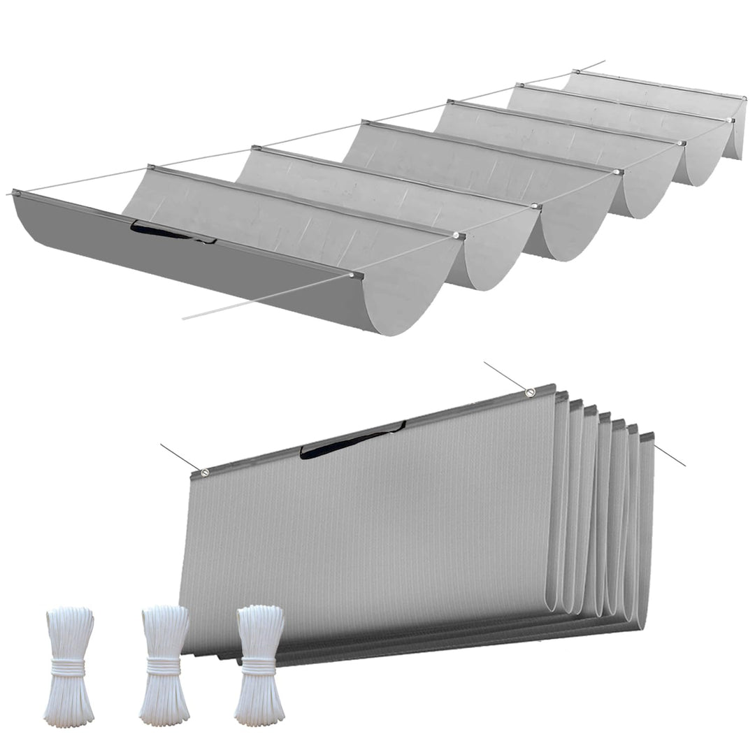 Einziehbares Welle Sonnensegel 0.6x3m, Verstellbare Pergola Markise mit wasserdichtem &amp; UV-beständig